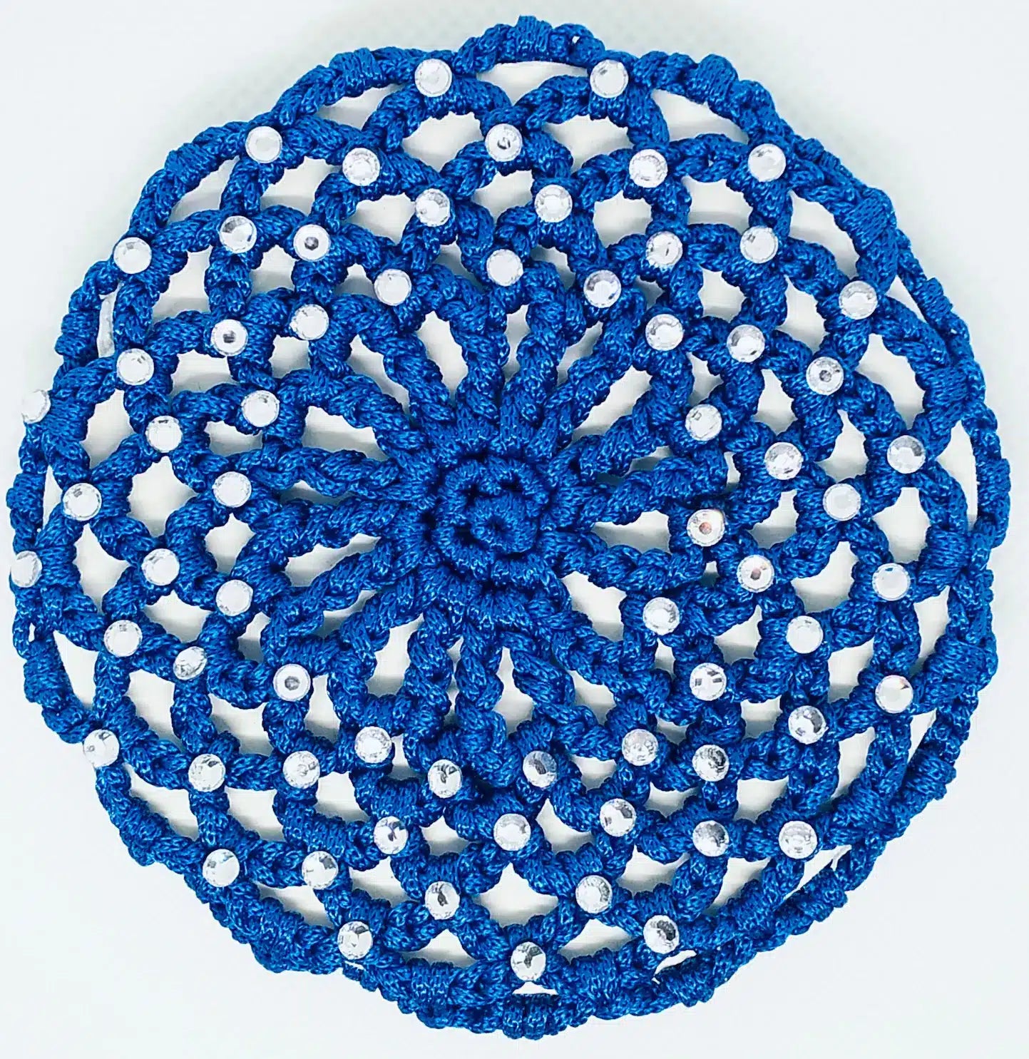 Redecilla Pelo Crystals Azul Royal Blanco