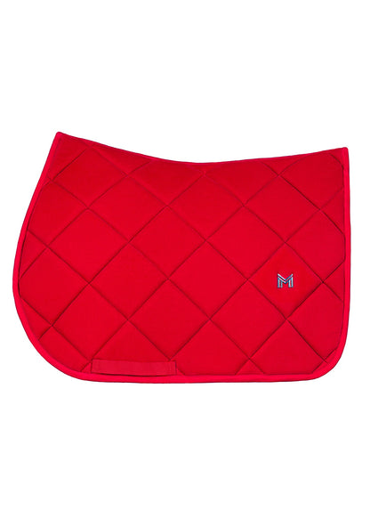 Producto ecuestre Maximilian Equestrian Velvet Jumping Saddle Pad (Crimson) vista principal