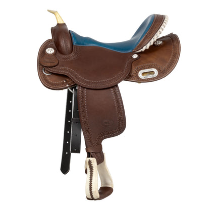 Silla Barrel modelo color 5020 asiento azul Pool's - Marrón oscuro