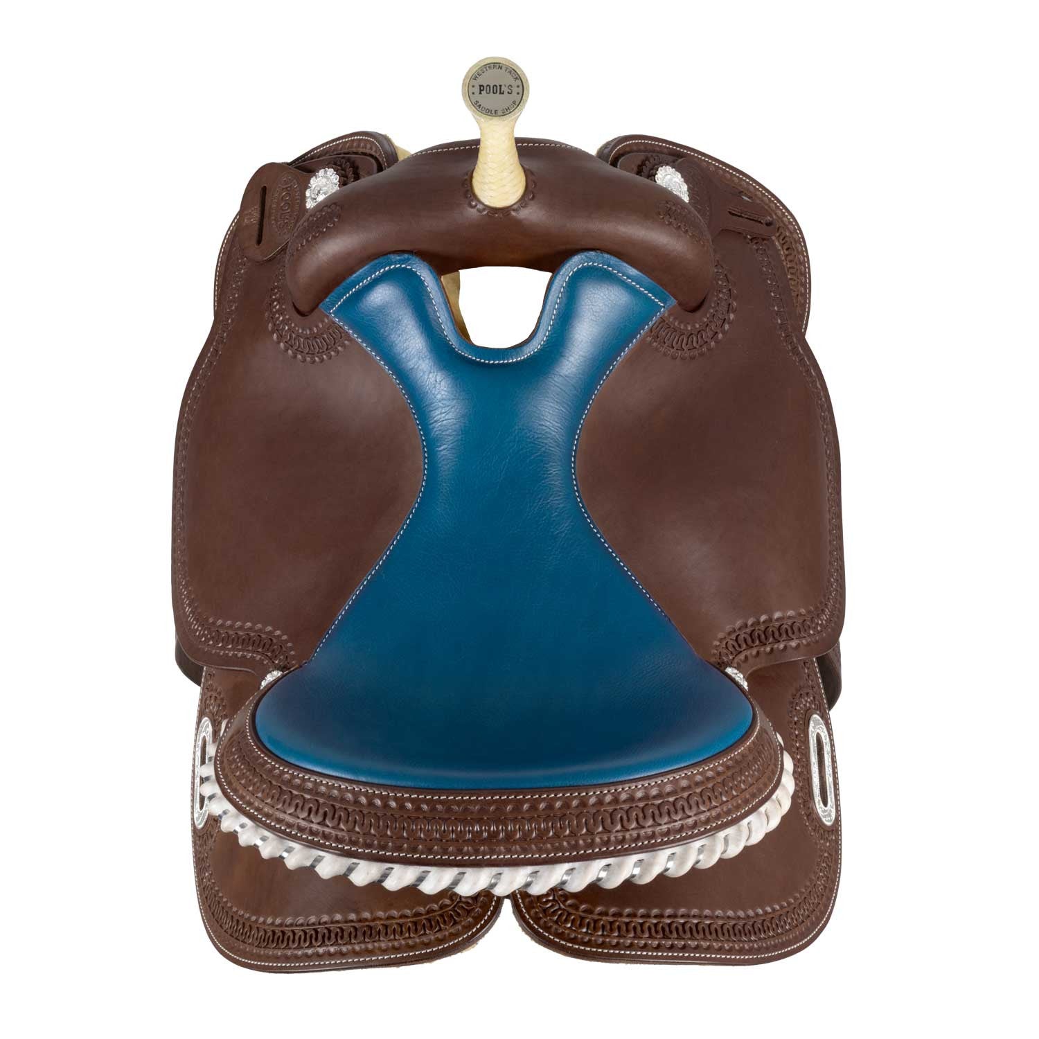 Silla Barrel modelo color 5020 asiento azul Pool's - Marrón oscuro