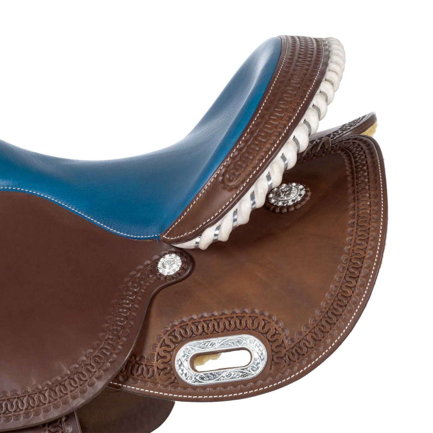 Silla Barrel modelo color 5020 asiento azul Pool's - Marrón oscuro