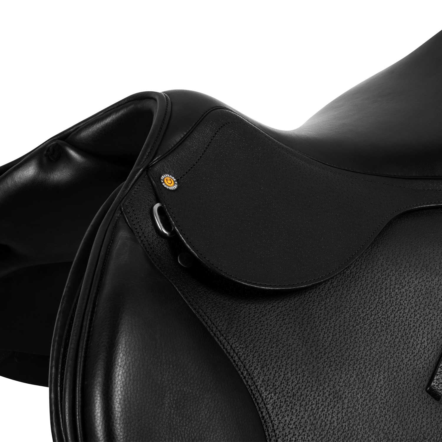 Silla de salto en cuero martillado Equestro - Negro