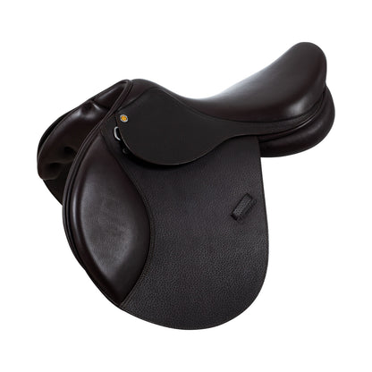 Silla de salto en cuero martillado Equestro - Marrón oscuro