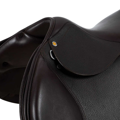 Silla de salto en cuero martillado Equestro - Marrón oscuro