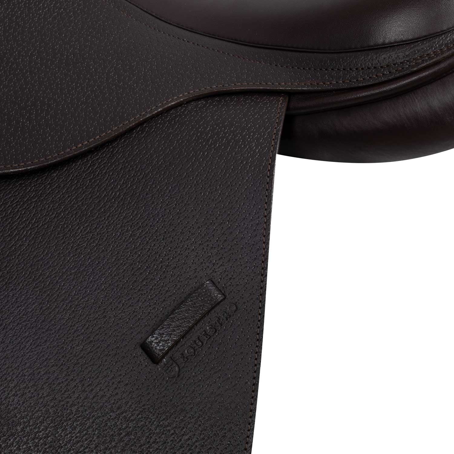 Silla de salto en cuero martillado Equestro - Marrón oscuro