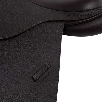 Silla de salto en cuero martillado Equestro - Marrón oscuro