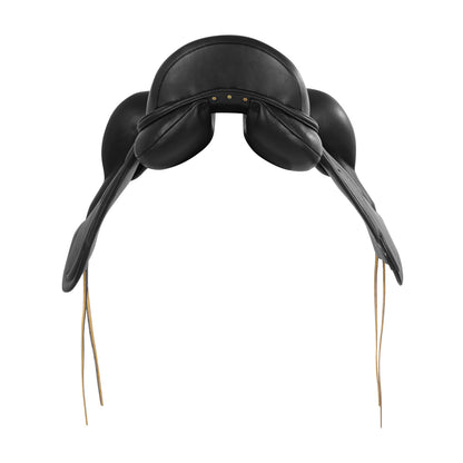Silla de doma monafaldón de cuero Equestro - Negro