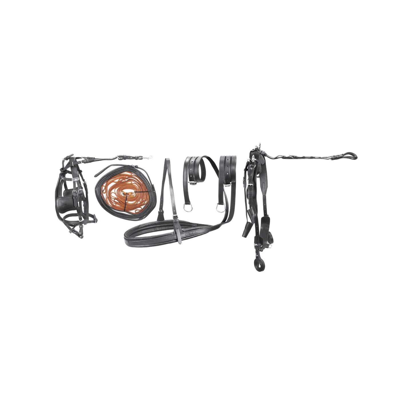 Arnés para carruaje cuero superior tallas pony-con-cob-full Umbria Equitazione