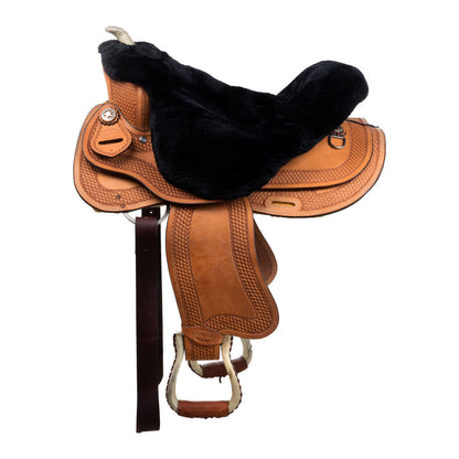 Funda de asiento western borrego Pool's - Negro