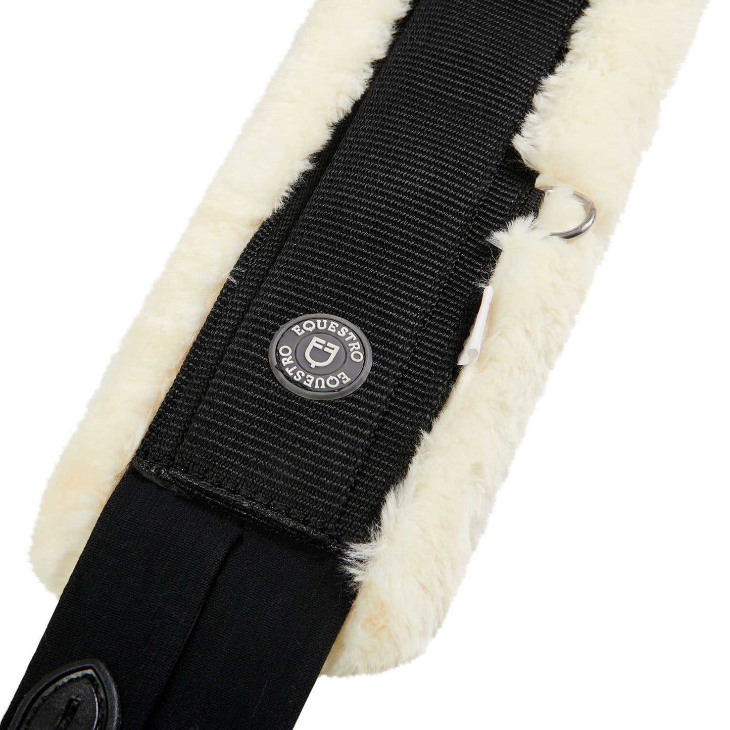 Cinchón de salto de nailon con lana sintética Equestro - Negro