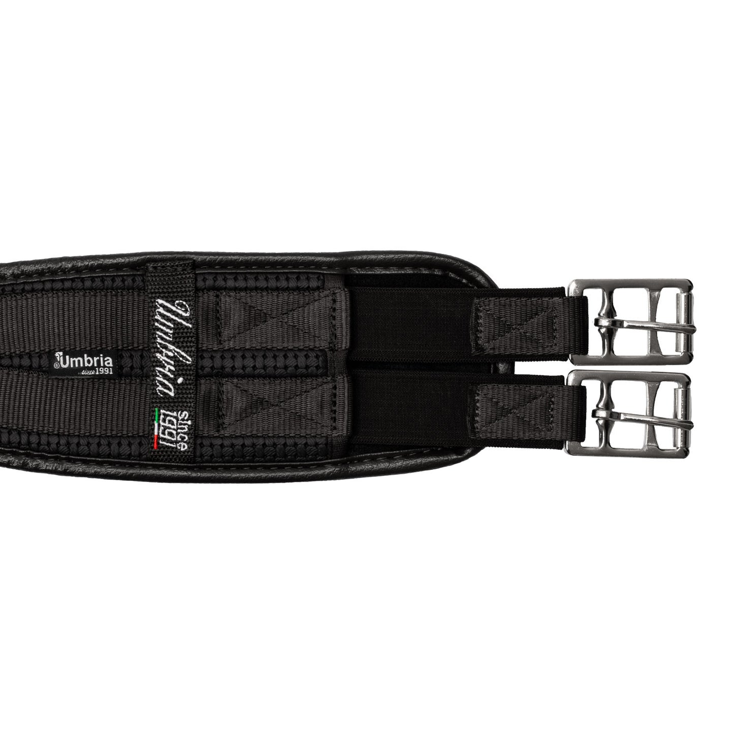 Cinchón de neopreno con elásticos Umbria Equitazione - Negro