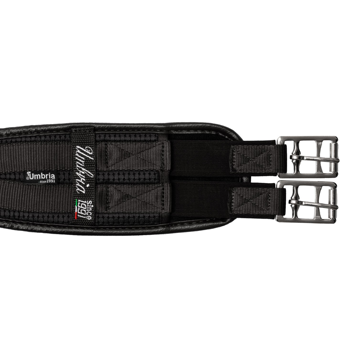 Cinchón de neopreno con elásticos Umbria Equitazione - Negro