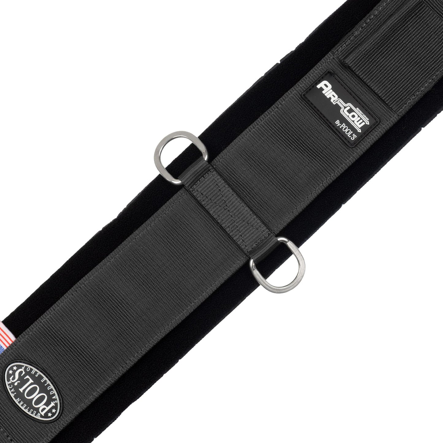 Cincha Pool's Airflow neopreno con cierre de velcro y hebilla de rodillo de acero inoxidable - Negro
