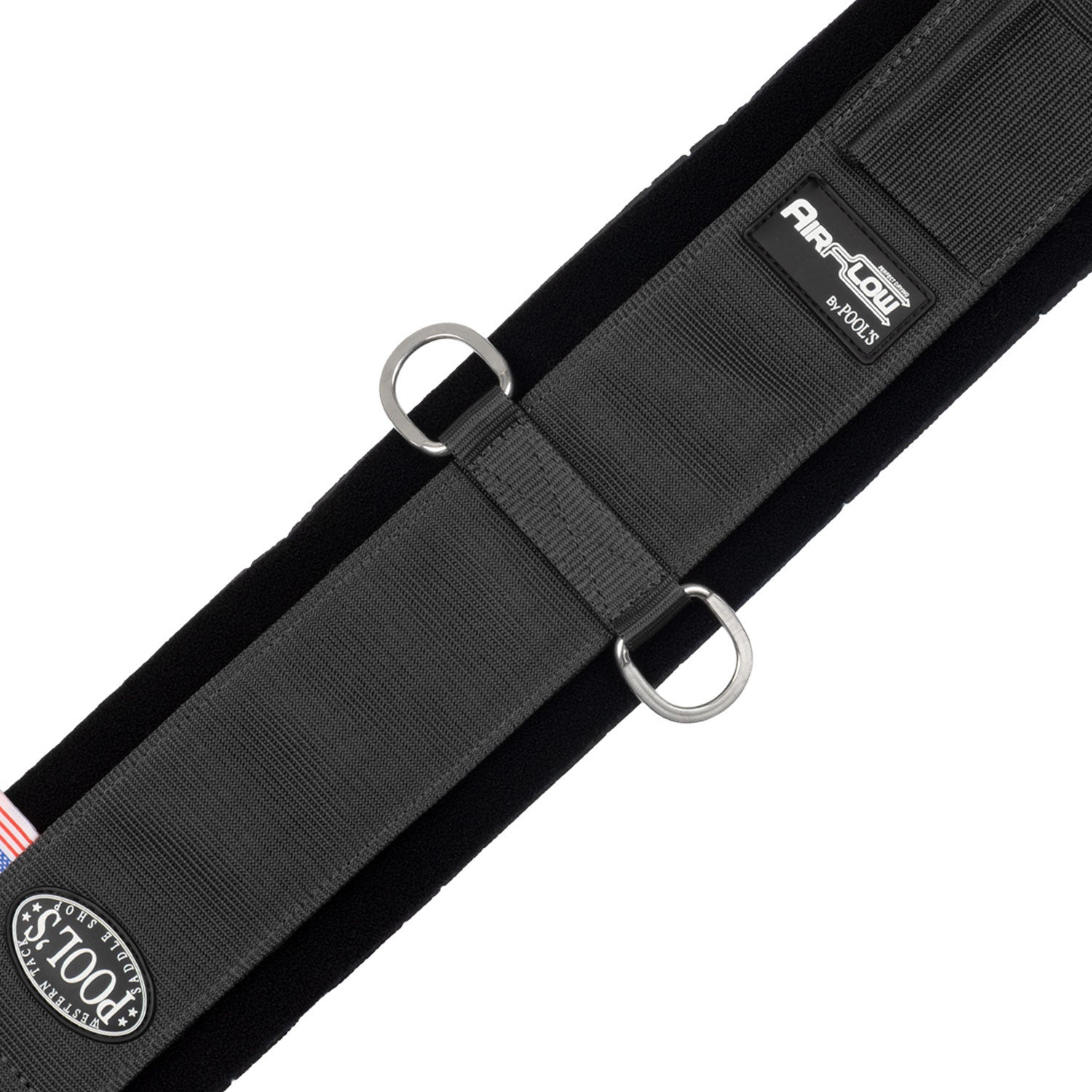 Cincha Pool's Airflow neopreno con cierre de velcro y hebilla de rodillo de acero inoxidable - Negro