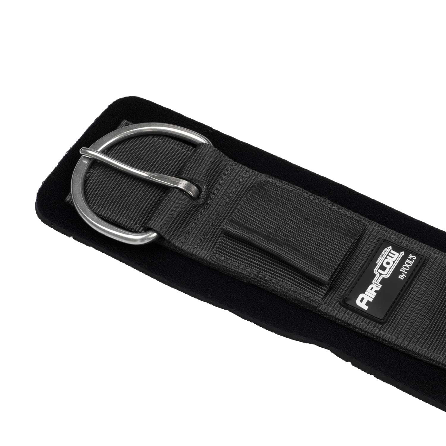 Cincha Pool's Airflow neopreno con cierre de velcro y hebilla de rodillo de acero inoxidable - Negro