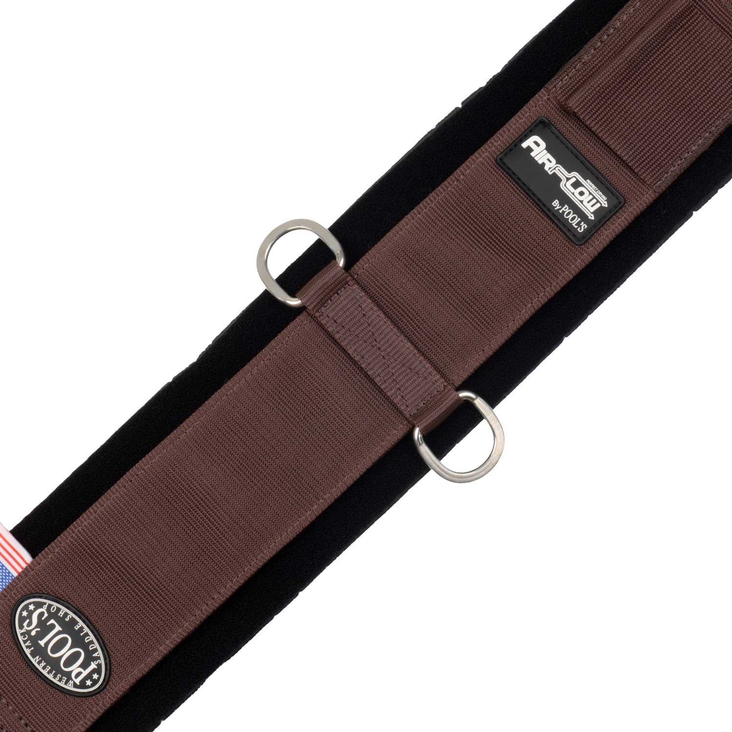 Cincha Pool's Airflow neopreno con cierre de velcro y hebilla de rodillo de acero inoxidable - Marrón