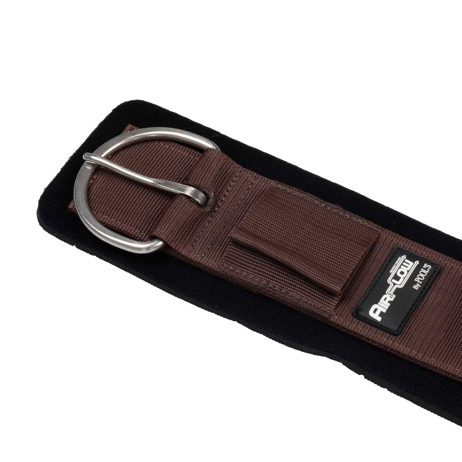 Cincha Pool's Airflow neopreno con cierre de velcro y hebilla de rodillo de acero inoxidable - Marrón