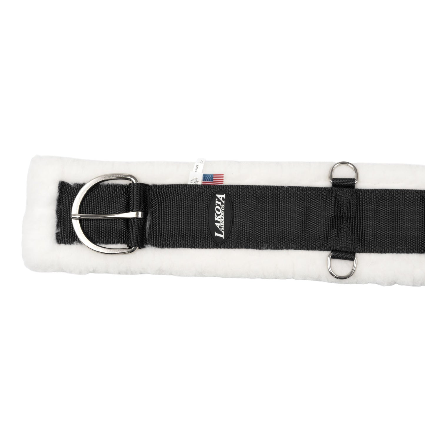 Cinch western de nailon con lana sintética y hebillas de hierro Lakota - Negro