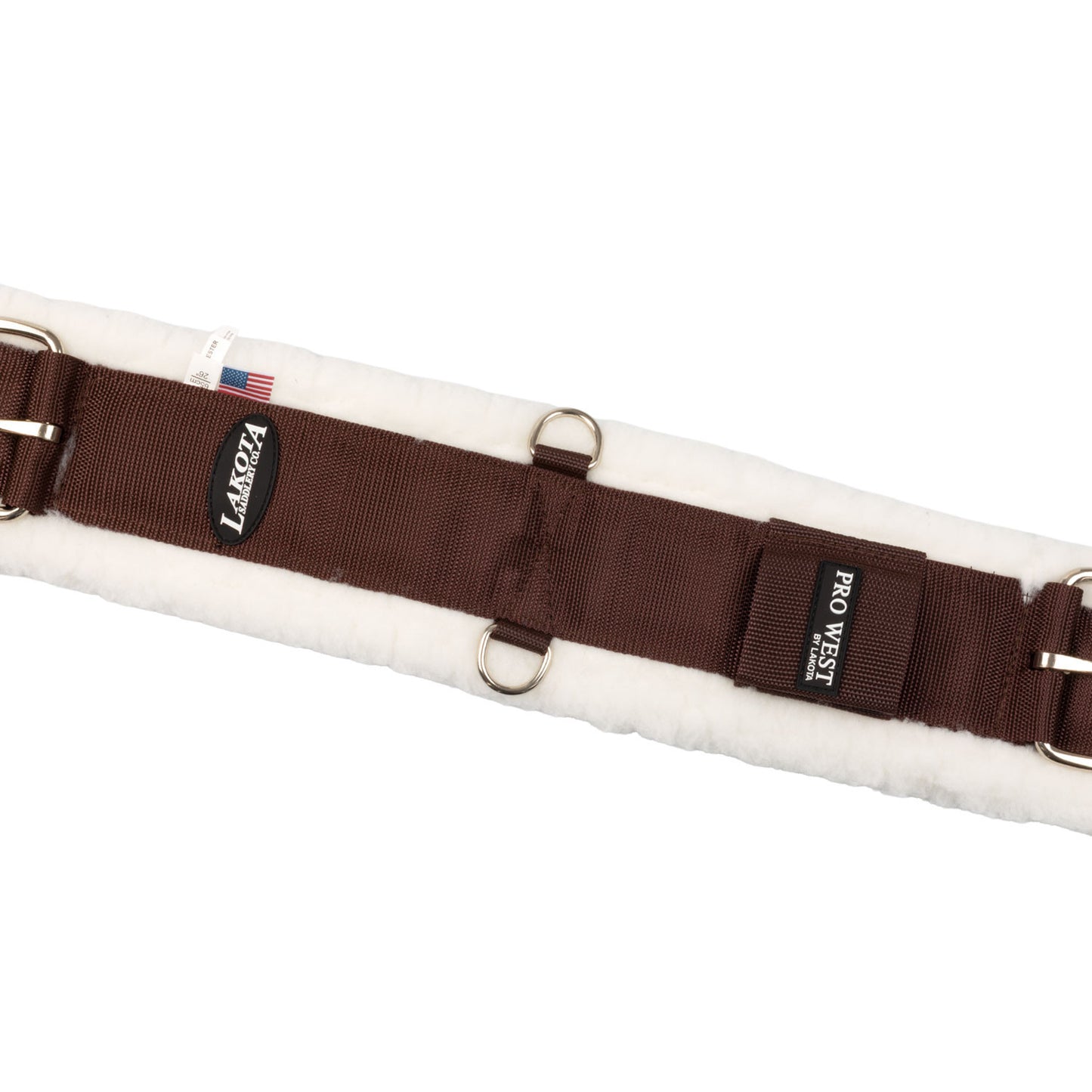 Cinch western de nailon con lana sintética y hebillas de hierro Lakota - Marrón