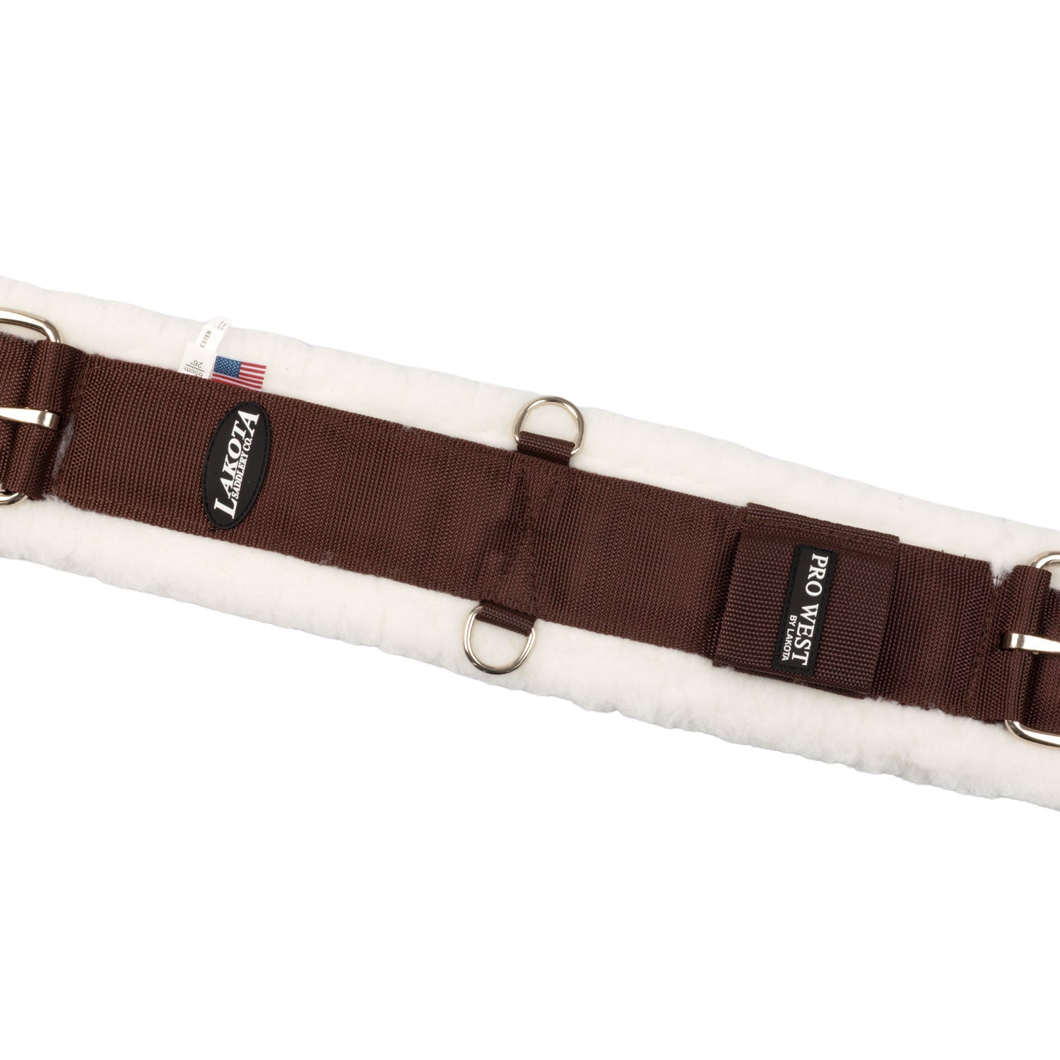 Cinch western de nailon con lana sintética y hebillas de hierro Lakota - Marrón