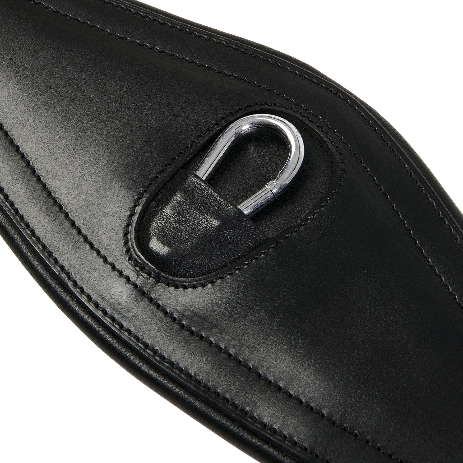 Cincha de salto de cuero con bandas elásticas Equestro - Negro