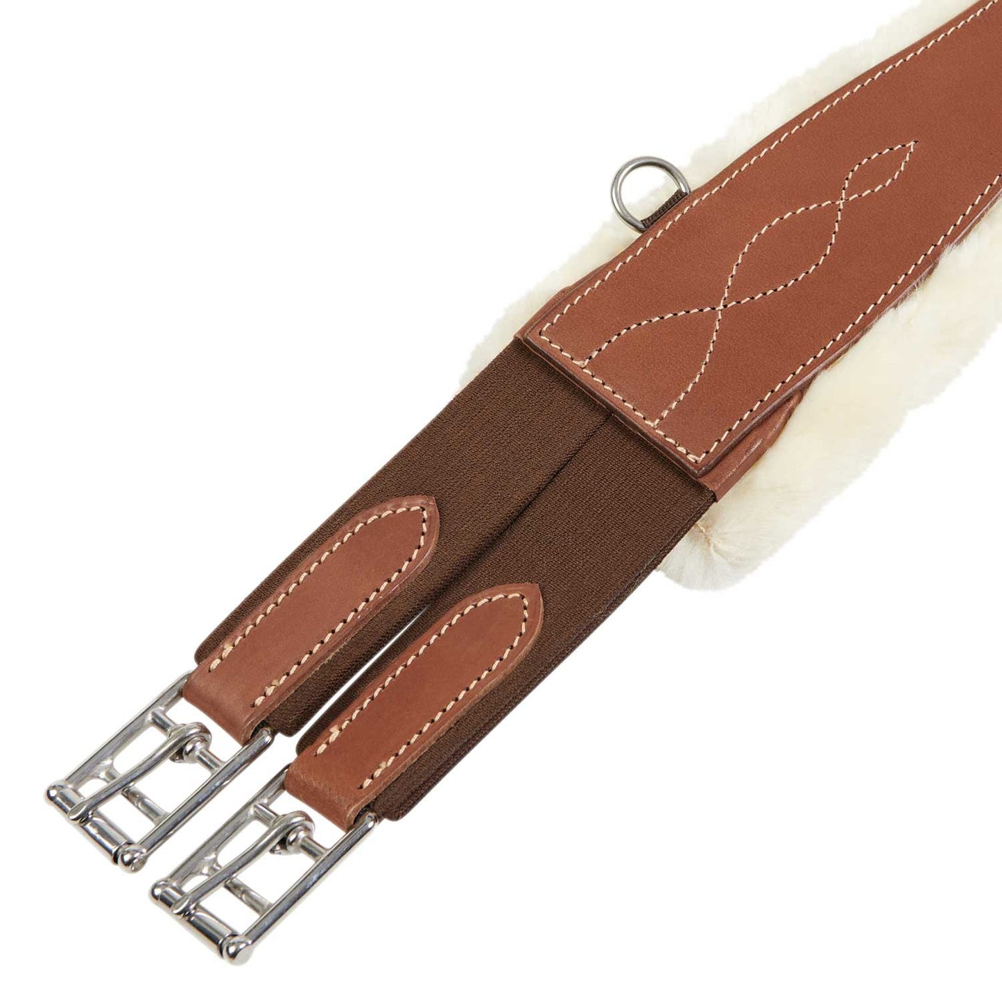 Cinchuelo de salto con corderito sintético Equestro - Coñac