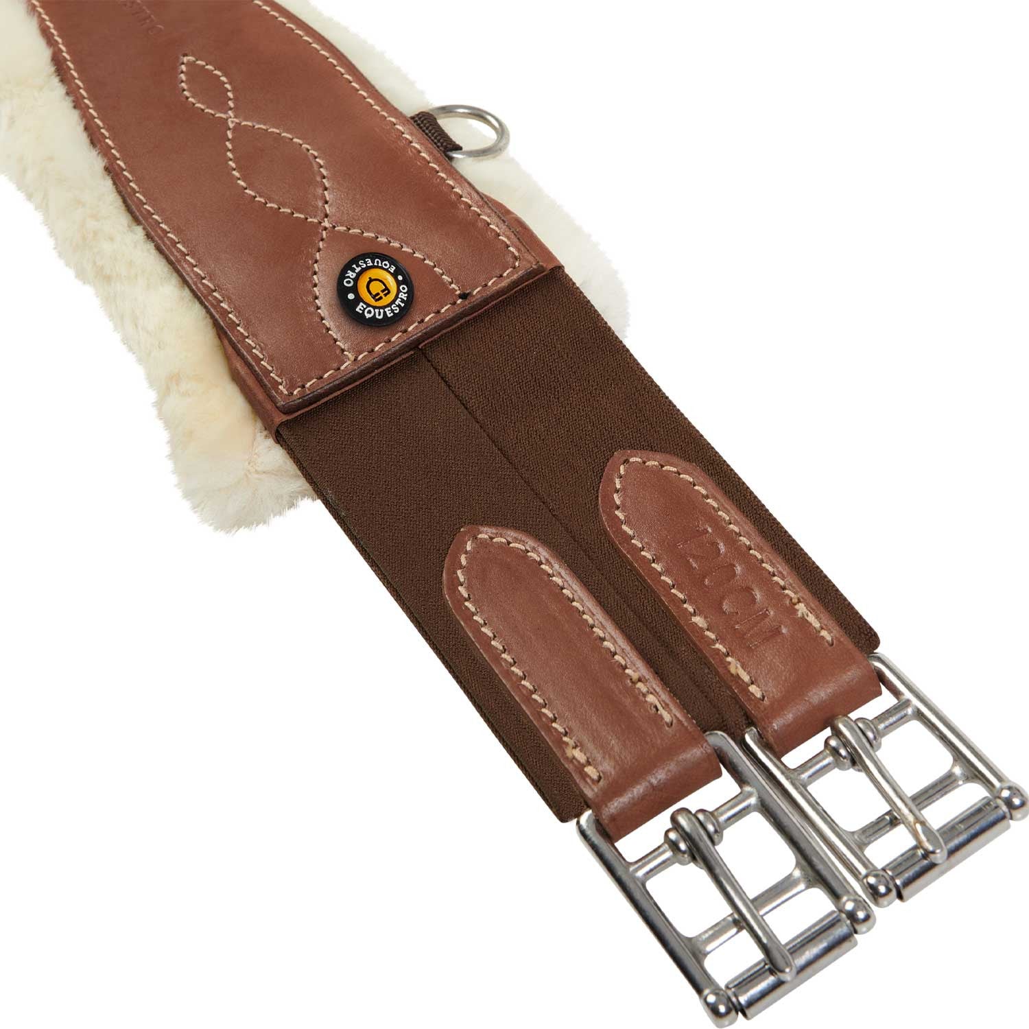 Cinchuelo de salto con corderito sintético Equestro - Coñac