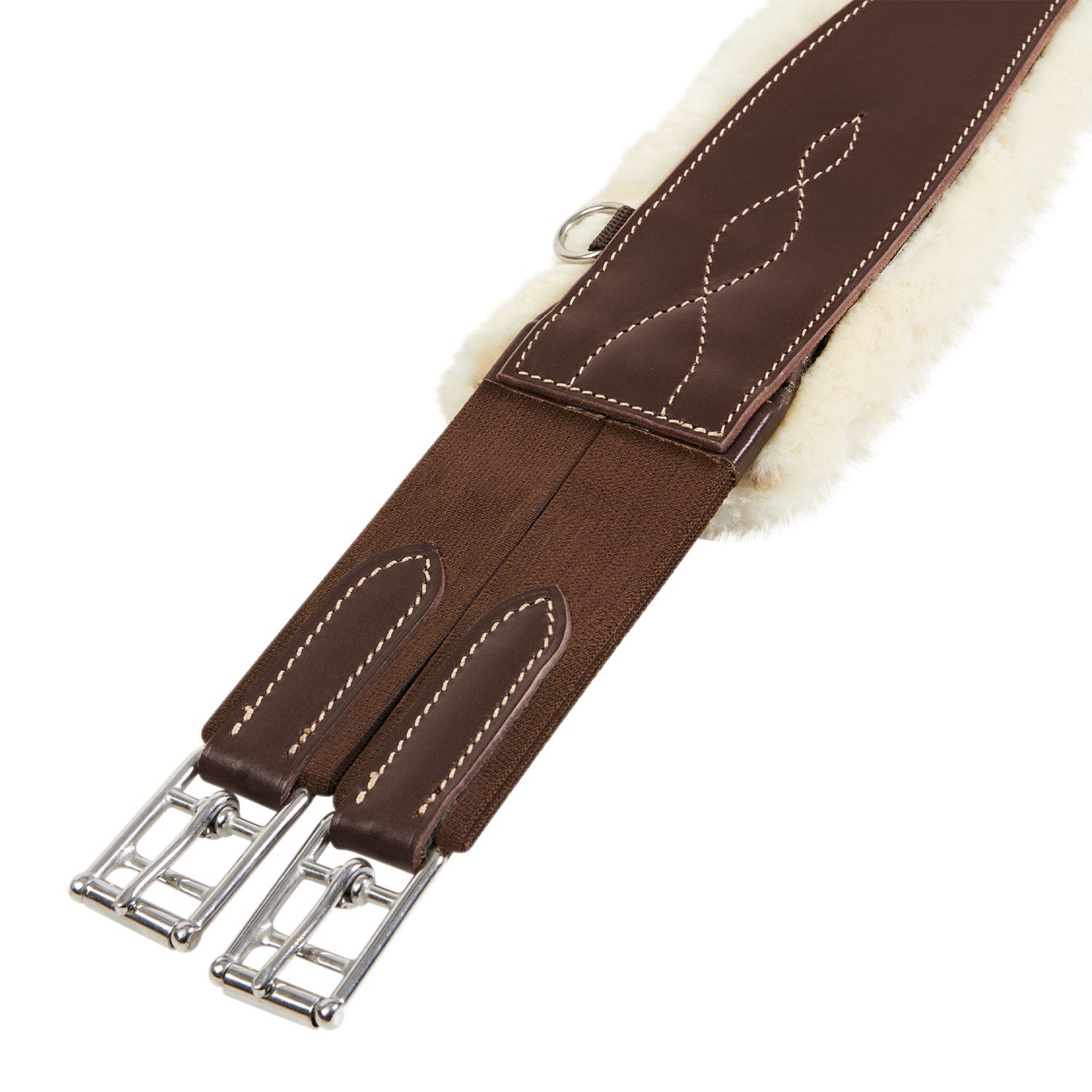 Cinchuelo de salto con corderito sintético Equestro - Marrón oscuro