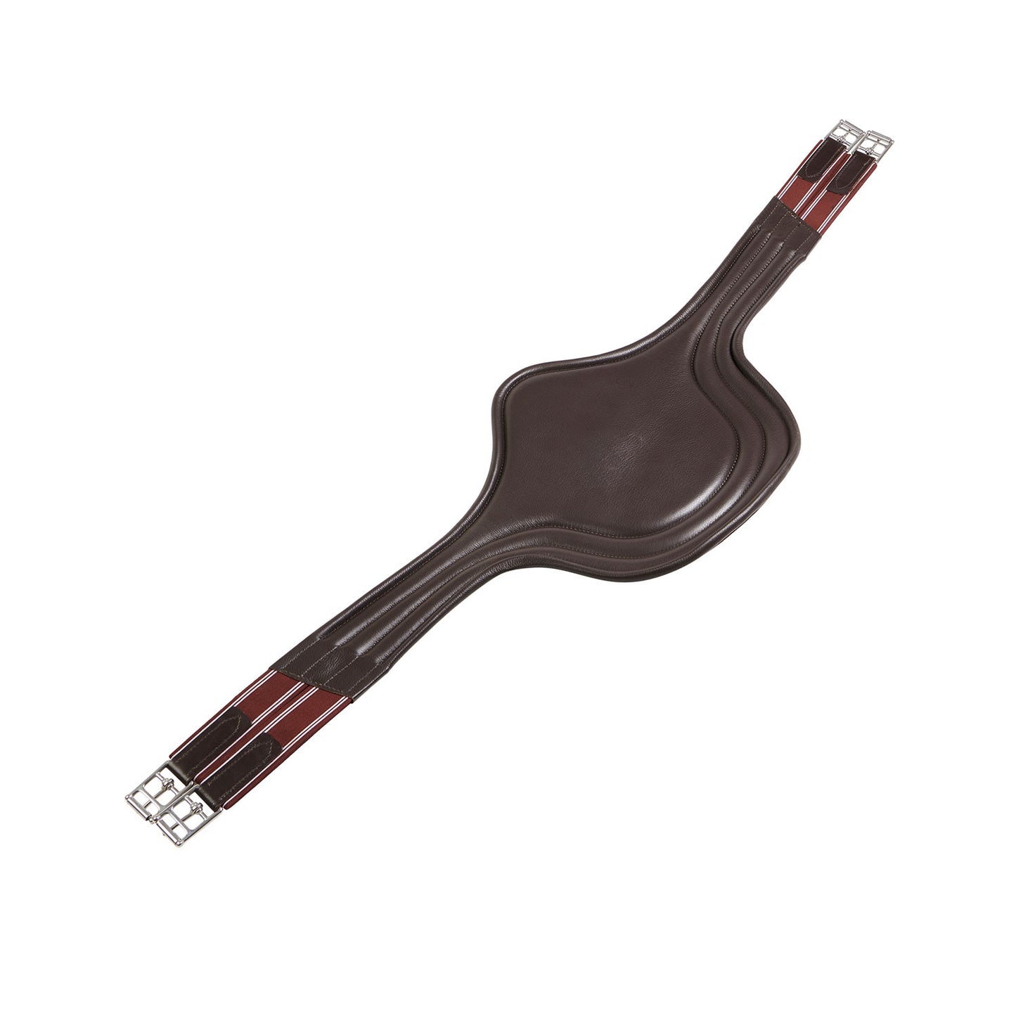 Cincha de salto de cuero con protectores de espuelas Equestro - Marrón oscuro