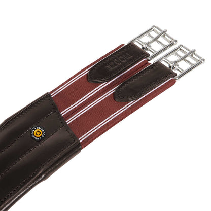 Cincha de salto de cuero con protectores de espuelas Equestro - Marrón oscuro