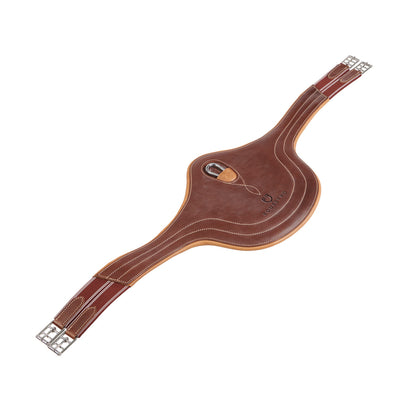 Cinchuelo de salto de cuero con protección para ramplones Equestro - Coñac