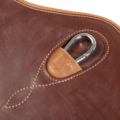 Cinchuelo de salto de cuero con protección para ramplones Equestro - Coñac