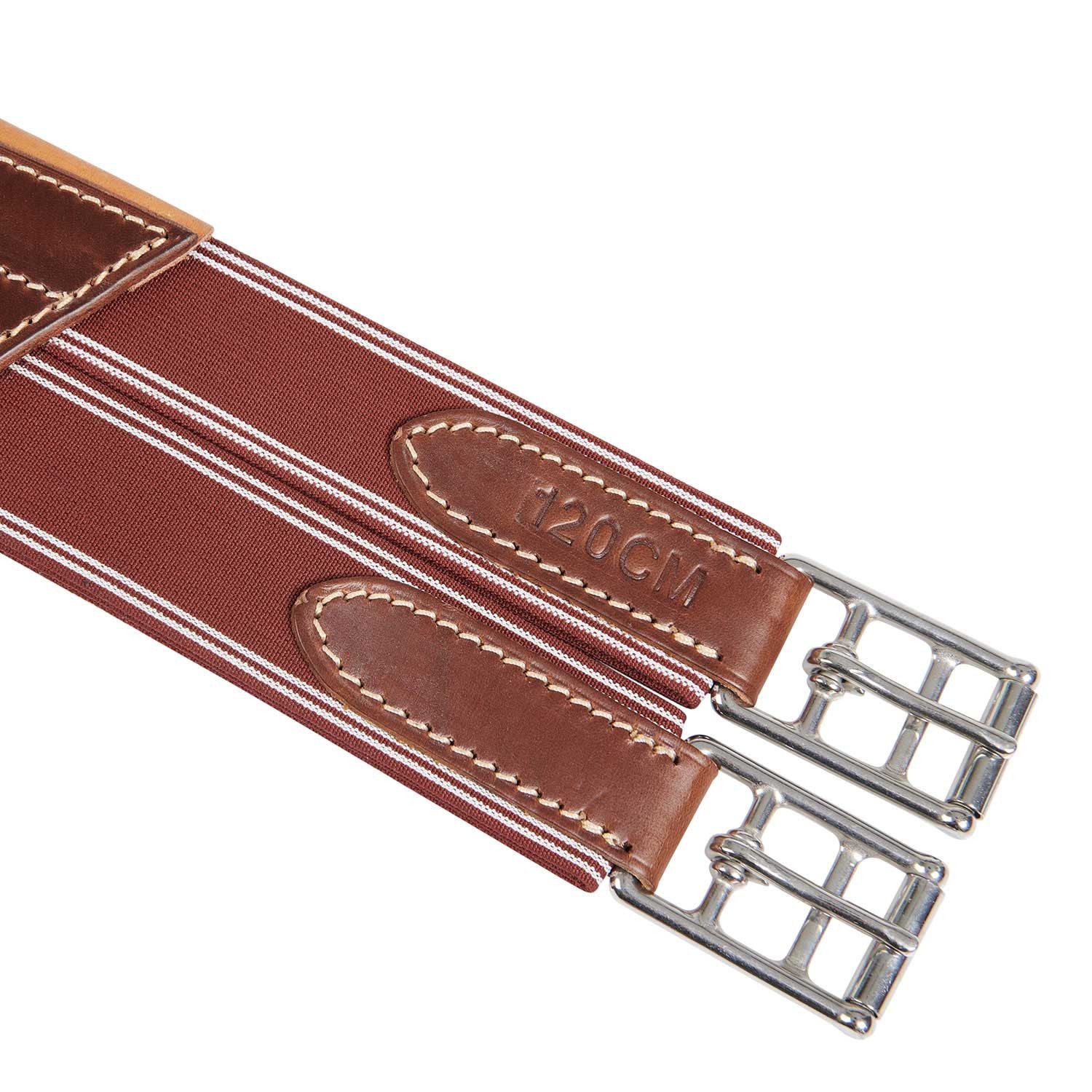 Cinchuelo de salto de cuero con protección para ramplones Equestro - Coñac