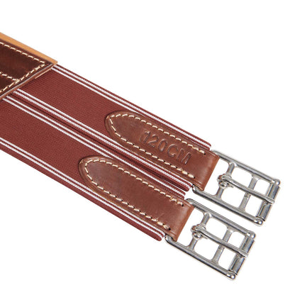 Cinchuelo de salto de cuero con protección para ramplones Equestro - Coñac