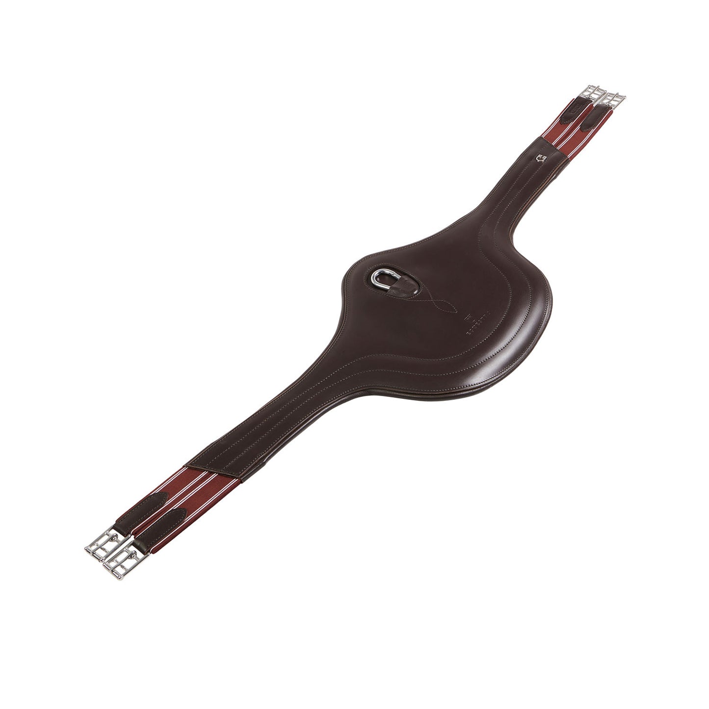 Cinchuelo de salto de cuero con protección para ramplones Equestro - Marrón oscuro