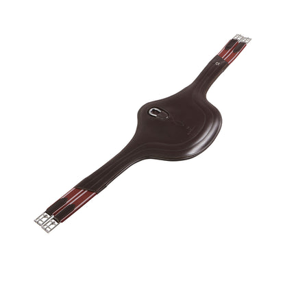 Cinchuelo de salto de cuero con protección para ramplones Equestro - Marrón oscuro