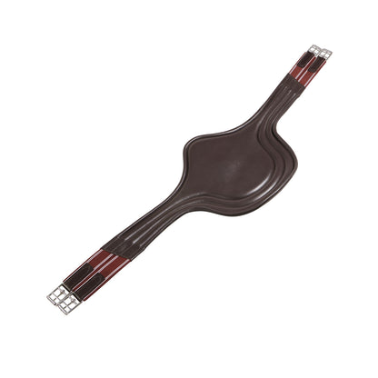 Cinchuelo de salto de cuero con protección para ramplones Equestro - Marrón oscuro