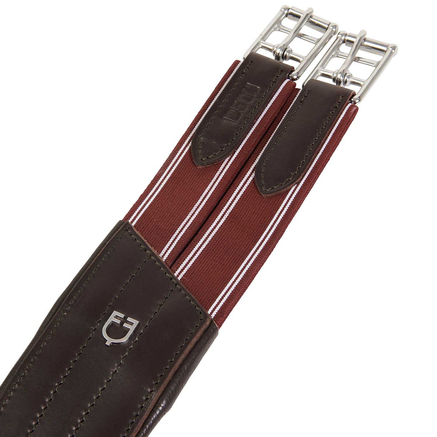 Cinchuelo de salto de cuero con protección para ramplones Equestro - Marrón oscuro
