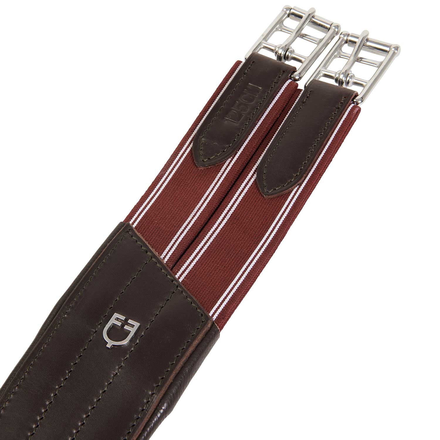 Cinchuelo de salto de cuero con protección para ramplones Equestro - Marrón oscuro