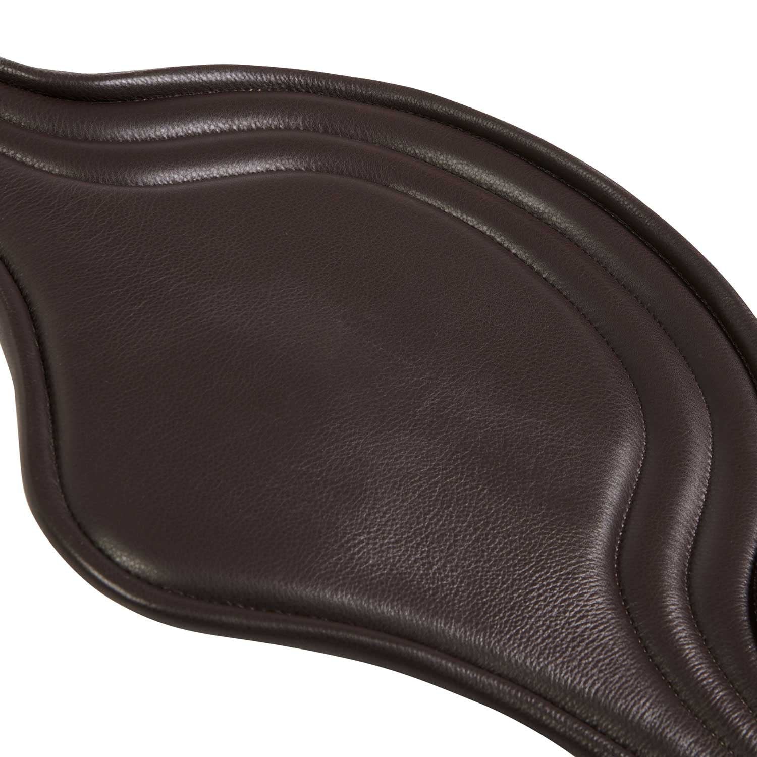Cinchuelo de salto de cuero con protección para ramplones Equestro - Marrón oscuro