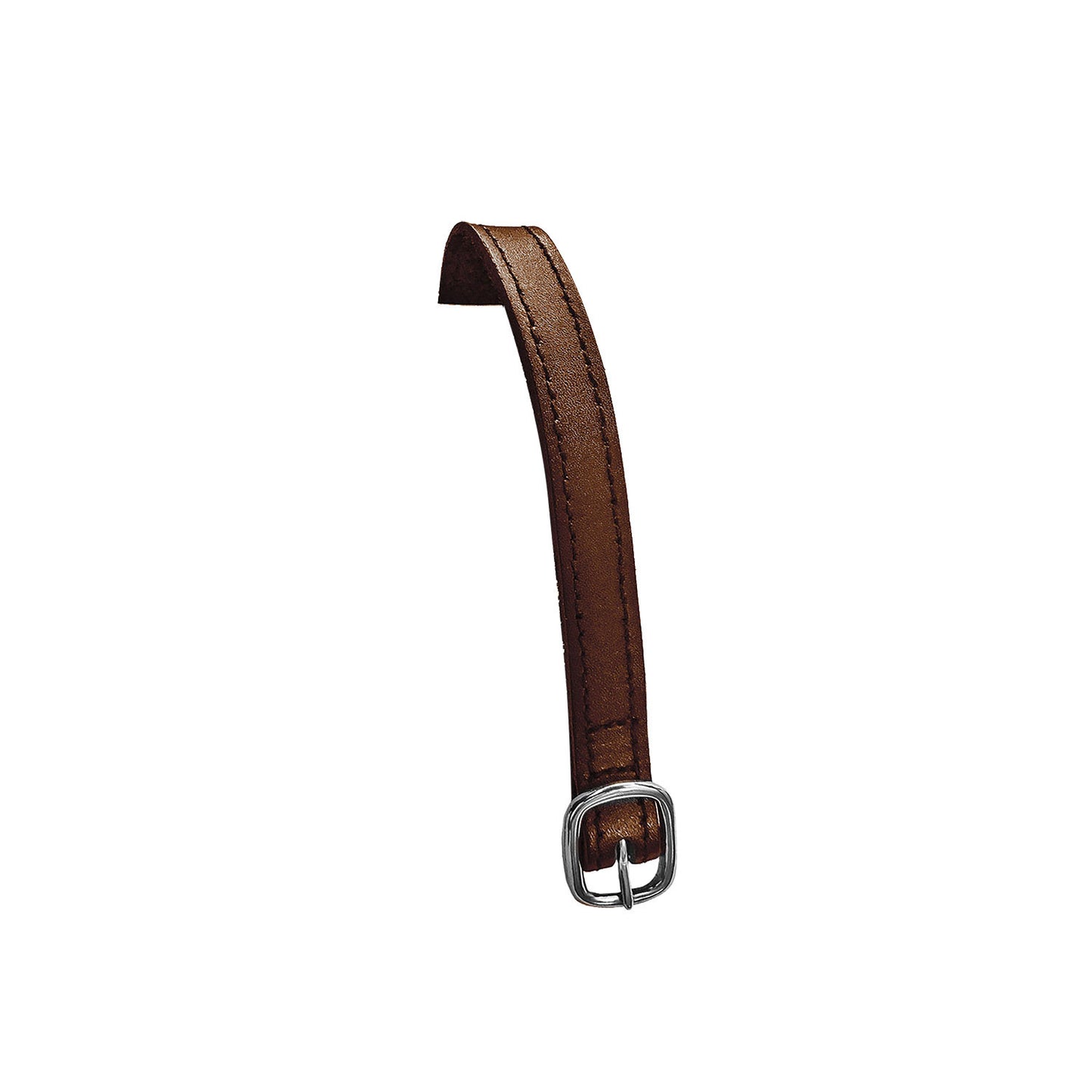 Correas de cuero para espuelas con hebilla plateada Equestro - Marrón oscuro