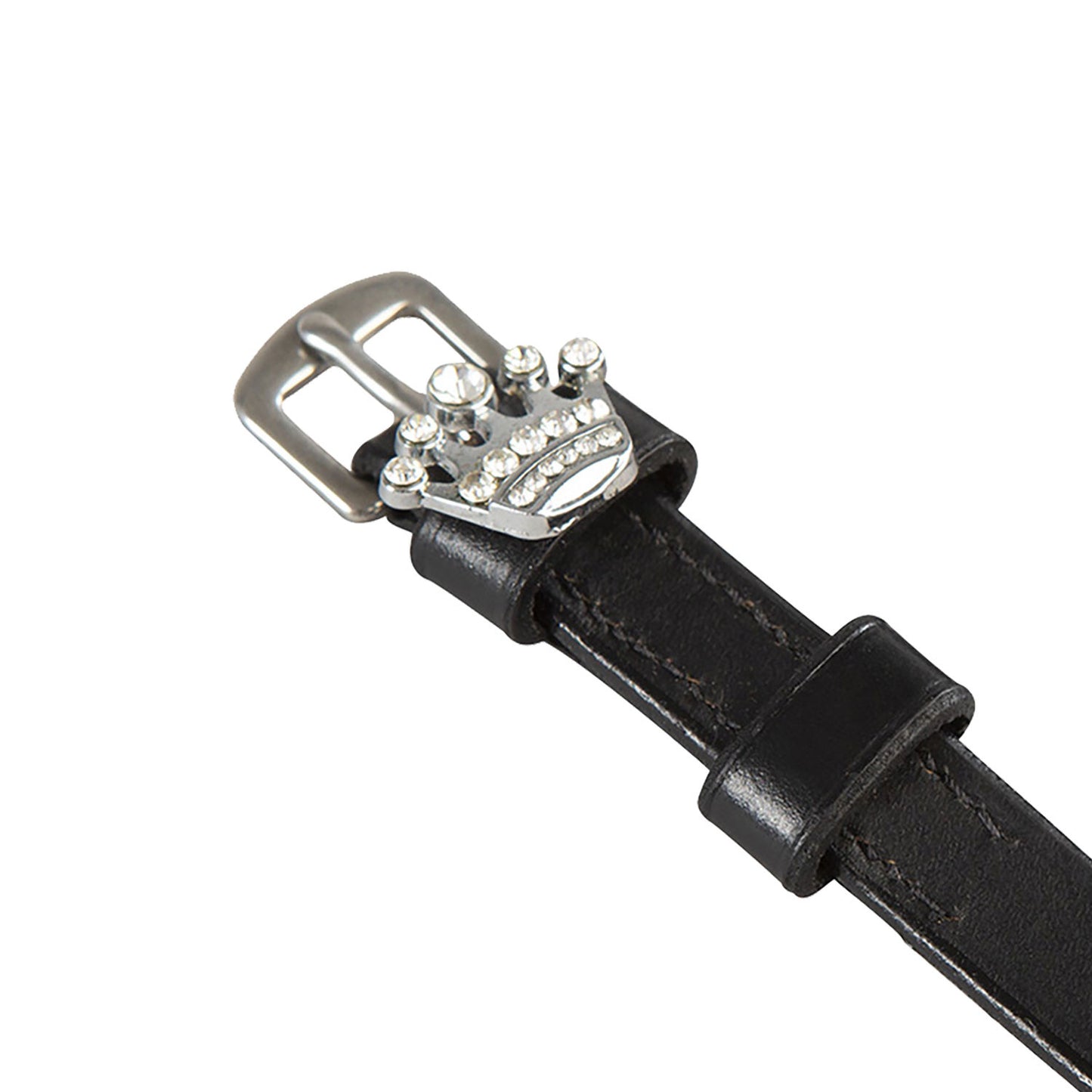 Cordones para espuelas de cuero con decoraciones y strass Equestro - Corona