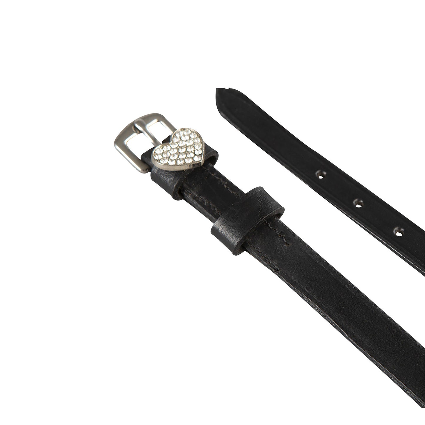 Cordones para espuelas de cuero con decoraciones y strass Equestro - Cuore