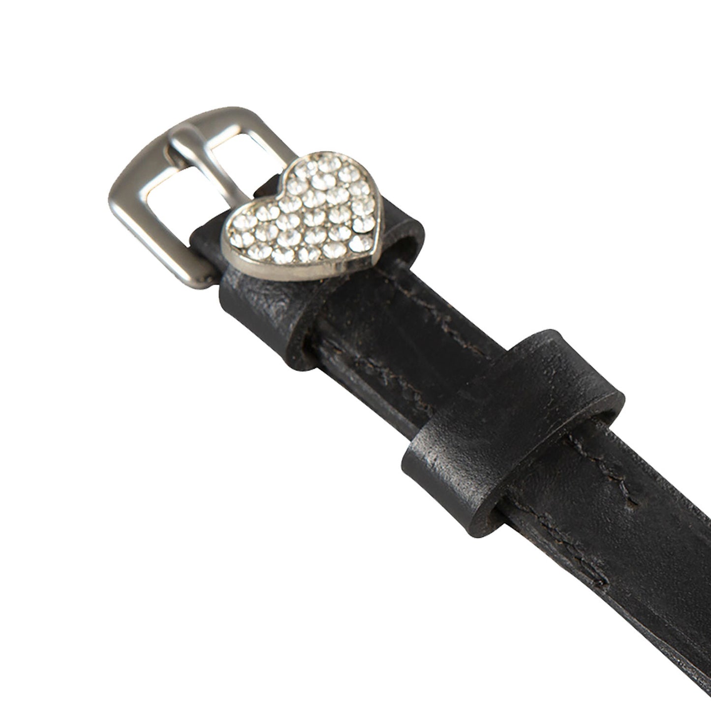 Cordones para espuelas de cuero con decoraciones y strass Equestro - Cuore