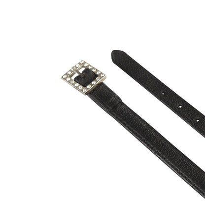 Cordones para espuelas de cuero con decoraciones y strass Equestro - Quadrato