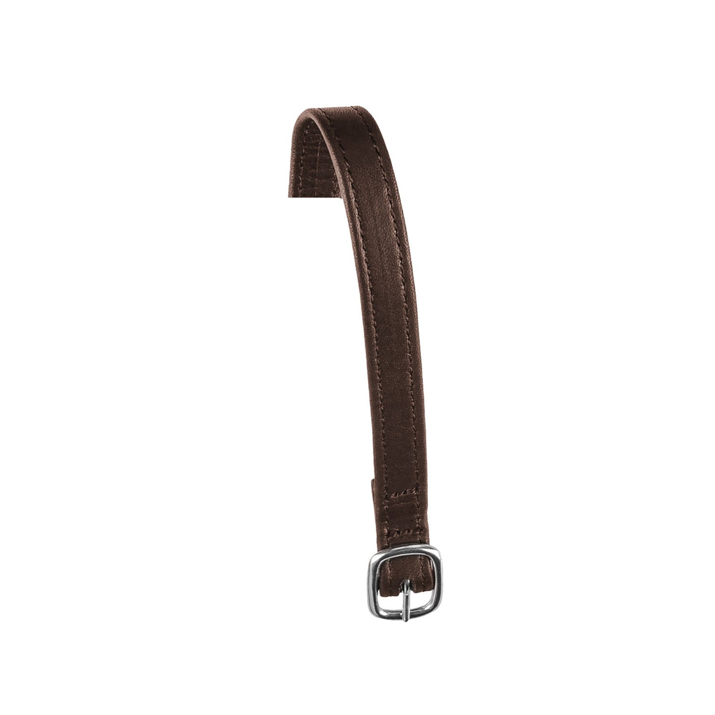 Cordones para espuelas en cuero doble y hebilla plateada Equestro - Marrón oscuro