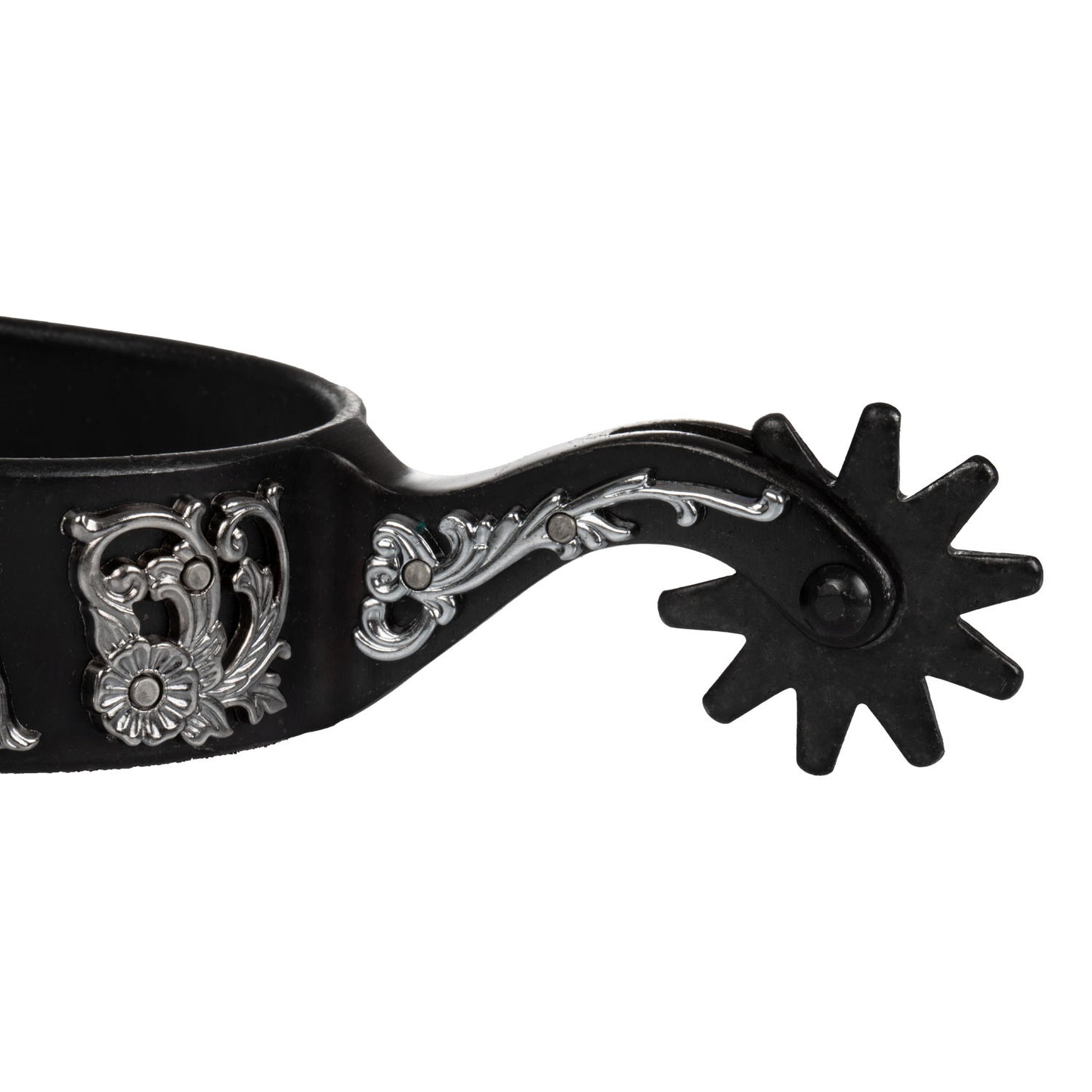 Espuelas Western negras con flores de reining Pool's