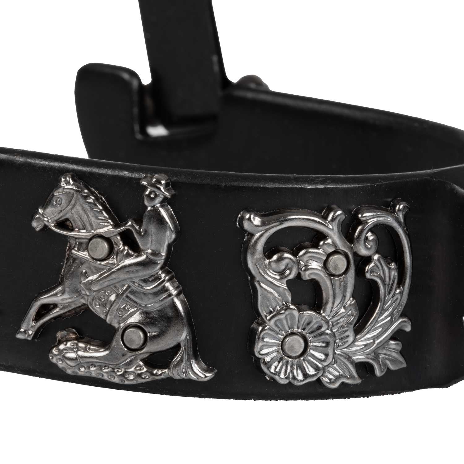 Espuelas Western negras con flores de reining Pool's