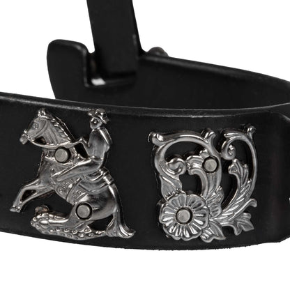 Espuelas Western negras con flores de reining Pool's