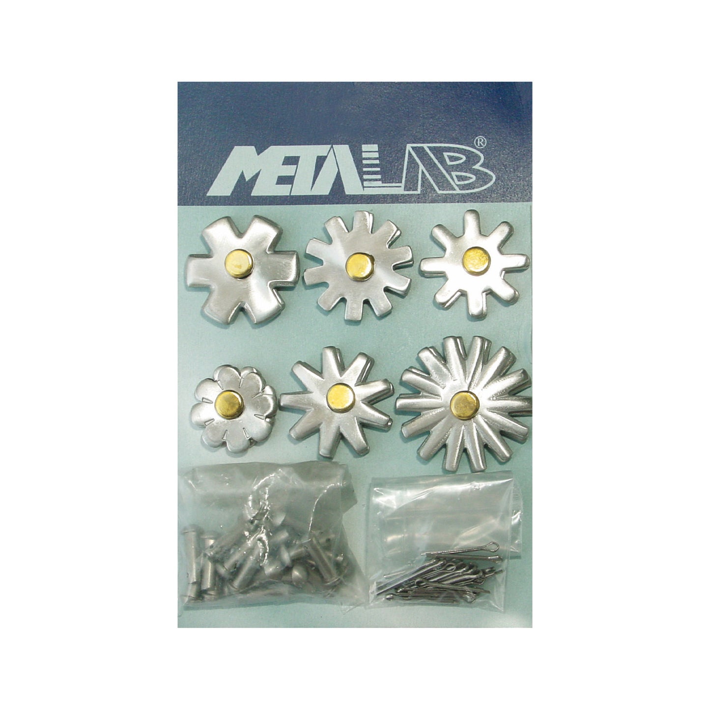Juego de ruedas espuelas Metalab con remaches Pool's